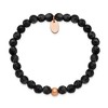 Chisel Stainless Steel Polished Rose IP-plated 6mm Black Onyx Stretch Bracelet - 3 of 4