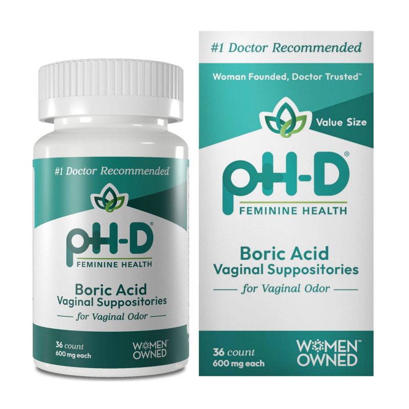 pH-D Feminine Health Boric Acid Vaginal Suppositories, 1 of 4