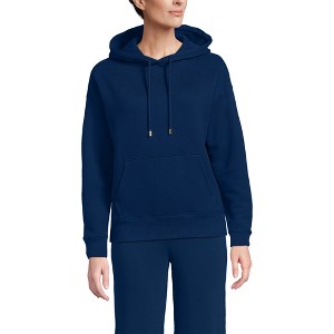 Lands' End Women's Serious Sweats Relaxed Long Sleeve Hoodie Sweatshirt - 1 of 3