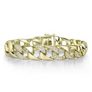 Guili 14K Gold Plated Bracelet with Clear Cubic Zirconia and Interwoven Design Offers Elegant Sparkle with a Unique, Stylish Twist - 1 of 3