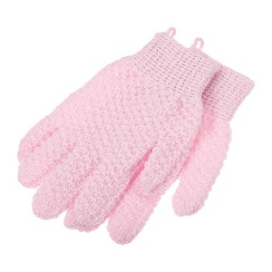 Unique Bargains Bathroom Nylon Shower Gloves 8.07"x4.92" 1 Pair - 1 of 4