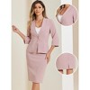 Allegra K Women's Office Work Collarless Blazer Pencil Skirt Business Suit Set 2 Pcs - 2 of 4