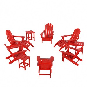 WestinTrends Malibu HDPE Outdoor Patio Folding Poly Adirondack Chair (12-Piece Set) - 1 of 4