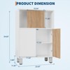 Wooden Storage Cabinet Sideboard Buffet Cabinet with Sliding Doors and Adjustable Shelves Bathroom Floor Standing Display Cabinet with 2 Doors - 2 of 4