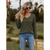 Womens Long Sleeve Tunic Tops Casual V Neck Lightweight Shirts Loose Sweatshirts - 3 of 4