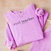 Simply Sage Market S.W.Smiley Cool Teacher  Lightweight Garment Dyed Sweatshirt - 3 of 4