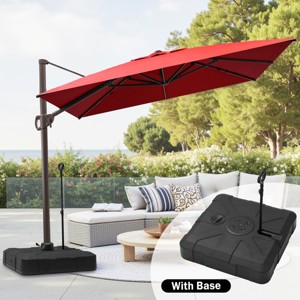 Crestlive Products 9x11FT Cantilever Umbrella UV30+ Outdoor 360 Degree Rotation Offset Umbrella 6 Heights Adjustable with Base - 1 of 4