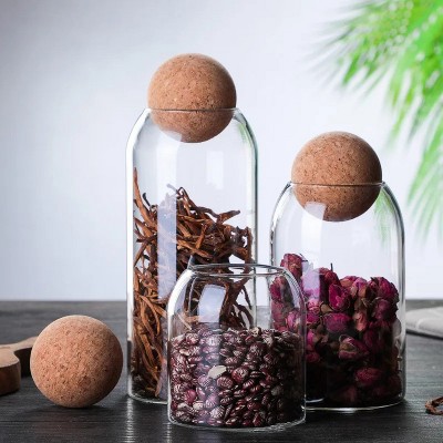 LunaLulink Simple Cork Jars, Sealed Candy Jars, Coffee Jars, Dry Food Storage Jars, Coffee Storage Containers