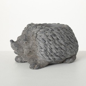 6.75"H Sullivans Charcoal Hedgehog Cast Planter, Gray - 1 of 3