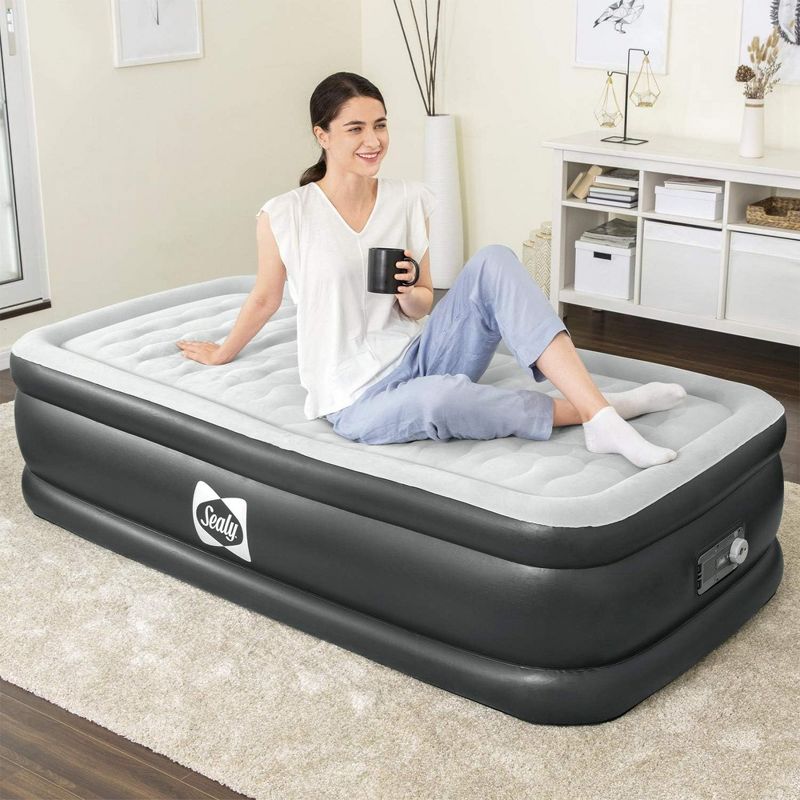 Sealy Tritech Inflatable Indoor or Outdoor Air Mattress Bed 20" Airbed with Built-In AC Pump, Storage Bag, and Repair Patch, 4 of 8