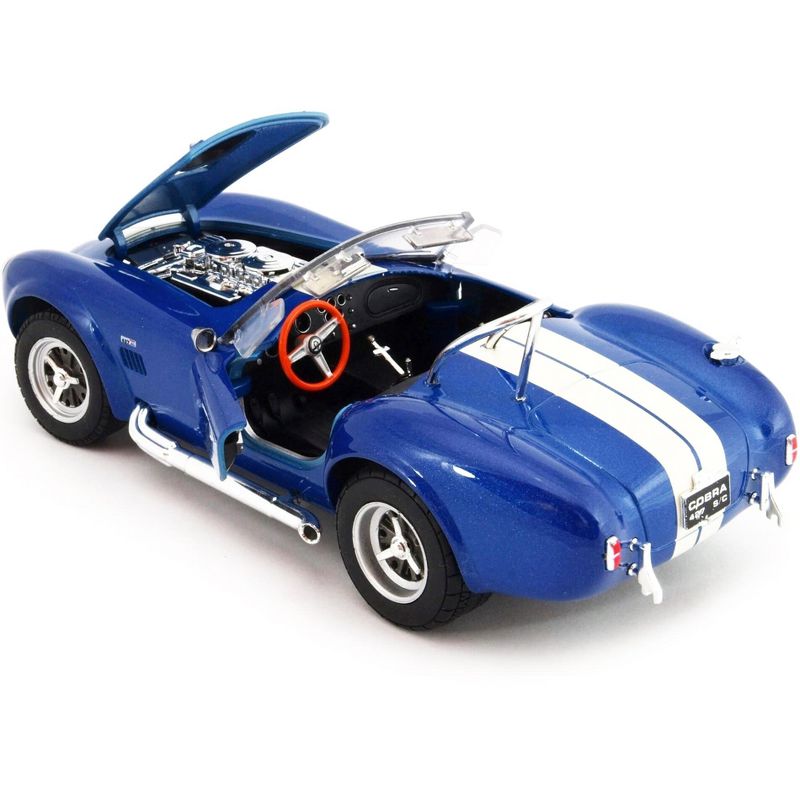 1965 Shelby Cobra 427 S/C Blue Metallic with White Stripes 1/24 Diecast Model Car by Welly, 2 of 4