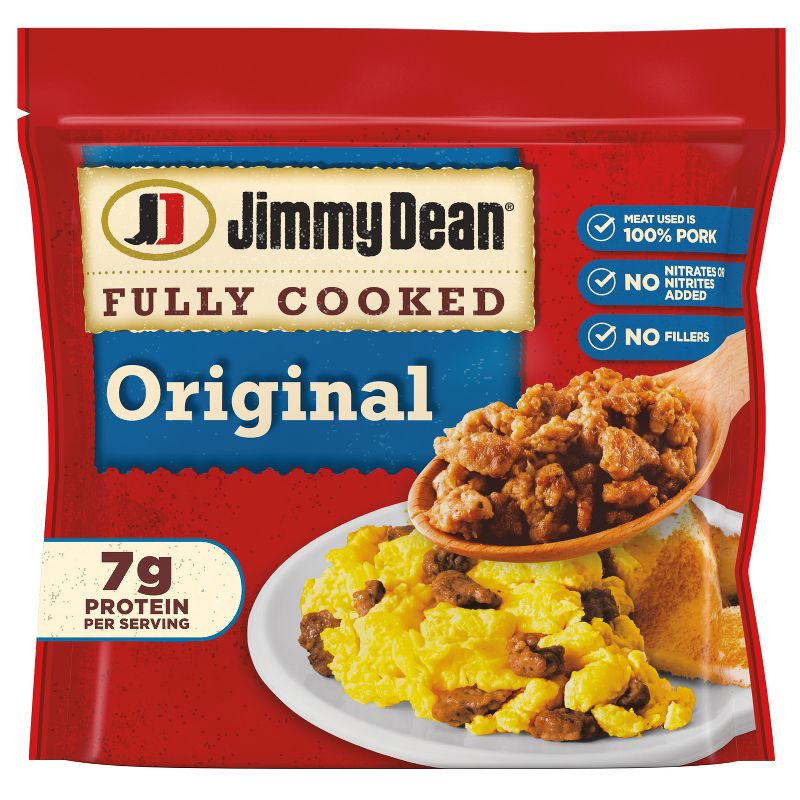 Jimmy Dean Fully Cooked Original Pork Sausage Crumbles - 9.6oz, 1 of 8
