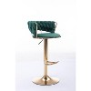 CAVINAS 24"-32"Luxury Velvet Bar Stools,Set of 2,Swivel Barstools with Adjustable Lifting,Counter Height Stools,Woven Back&Footrest - 2 of 4