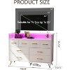 coucheta 8-Drawer Dresser with Charging Station and LED Lights, Wide Bedroom Dresser with 3 Outlets & 2 USB Ports & Gold Handles, for Living Room - 3 of 4