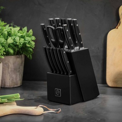 MasterChef 15pc High Carbon Stainless Steel Knife Set with Black Block