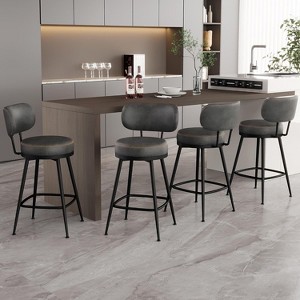 Dyonery 26.3" H Bar Stools Set of 2/4,Faux Leather Counter Height Bar Stools,Modern Backless/Back Counter Stools for Kitchen Island,Home Bar - 1 of 4