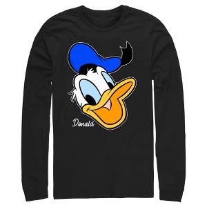 Men's Mickey & Friends Donald Duck Big Face Long Sleeve Shirt - 1 of 4