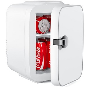 DOMETOUR Mini Refrigerator 4L/6 cans Portable Compact Refrigerator Skincare, Food and Beverage - 1 of 4