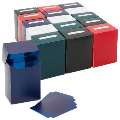 Okuna Outpost 15 Pack Trading Card Storage Boxes with 30 Dividers, Card Organizer, 5 Colors