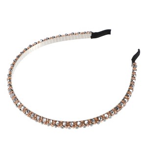 Unique Bargains Women's Hairband 2 Rows Rhinestone Headband 0.31 Inch Wide 1 Pc - 1 of 4
