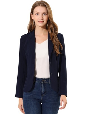 Allegra K Women's Elegant Work Office Lapel Collar Button Down Regular Fit Suit Blazer