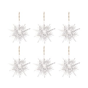 Whisen Iron Snowflake Hanger, Decorative Hanging Ball Christmas Tree Ornaments, Set of 6 - White - 1 of 4