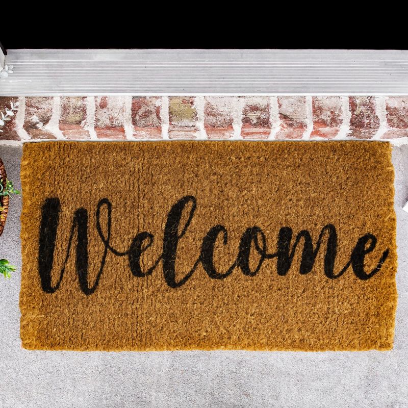 Juvale Natural Coir Doormat, Welcome Mats for Front Door, and Outdoor Entry, 16x29 In, 2 of 8