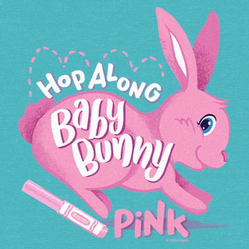 Women's Crayola Easter Hop Along Baby Bunny Pink Racerback Tank Top, 2 of 5