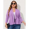 Women's Plus Size Blazer Notch Panel Work Business Casual Outfits Dressy Suit Jacket Peplum Blazers - 4 of 4