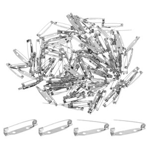Unique Bargains Durable Multipurpose Iron Badge Brooch Pin Backs Safety Clasp 120 Pcs - 1 of 4