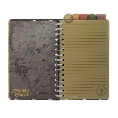 Middle-earth Map Hard Cover Spiral Notebook with Divider Tabs
