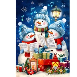 Briarwood Lane Winter Christmas House Flag 40x28 For Outdoor Singing Snowmen For Christmas House Flag - 1 of 4