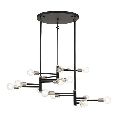 Livex Lighting Bannister 15 - Light Chandelier in  Black/Brushed Nickel