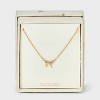14K Gold Dipped Cubic Zirconia Bow Necklace - A New Day™ Gold - 3 of 4