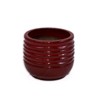 VisioGear 3PCS Ceramic Flowerpot, Modern Planter for Patio, Garden, Windowsill, Bean Paste Red, 14.6"*14.6"*12.1" - 2 of 4