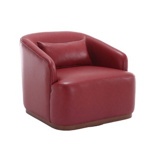 NicBex PU Leather Swivel Barrel Accent Chair,Upholstered Swivel Living Room Chair with Mid-Height Backrest,Accent Chairs for Living Room - 1 of 4