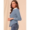 Allegra K Women's Vintage Button Down Contrast Peter Pan Collar Office Work Blouse - 4 of 4