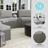 Martha Stewart Bedford Set of 2 Indoor-Outdoor Modular Patio Curved Sectional Sofa Seats and Side Table in Rattan Wicker with All-Weather Cushions - 4 of 4