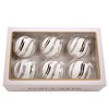 Kurt Adler 80mm Glass White Glittered Swirl 6-Piece Ball Ornament Set - 4 of 4