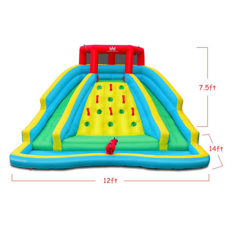 Costway Inflatable Mighty Water Park Bouncy Splash Pool Climbing Wall w/ 735W Blower, 3 of 11