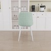 Kumasinova Dining Chairs Set of 4,Beige Linen Upholstered Kitchen Chairs with White Metal Legs,Padded Seating,Modern Chairs for Kitchen,Dining Room - 4 of 4