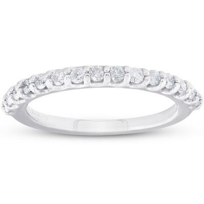Pompeii3 3/8ct Diamond Ring Womens Stackable Anniversary 14K White Gold Band