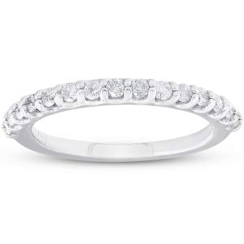 Pompeii3 3/8ct Diamond Ring Womens Stackable Anniversary 14K White Gold Band
