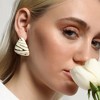 SOHI Women's Ivory White The Trinity Stud Earrings - 3 of 4