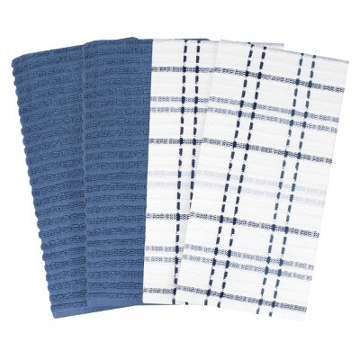 John Ritzenthaler Co. Royale Solid/coordinate Kitchen Towel, 4 Pack ...