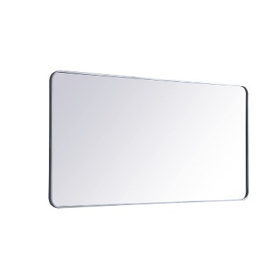 Elegant Silver Rectangular Wood-Framed Wall Mirror 30x60 Inch