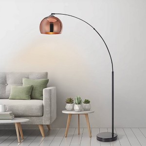 Teamson Home Arquer Arc Floor Lamp with Faux Marble Base - 1 of 4
