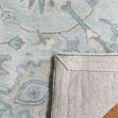 Elegant Heritage Silver/Ivory Hand-Tufted Wool Area Rug 5' x 8'