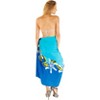 LA LEELA Women's Summer Bikini Wraps Beach Wrap Sarong Coverup Skirt Bathing suit Swimwear Swimsuit Coverup for Women One Size Blue, Floral - 3 of 4