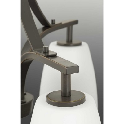 Antique Bronze 2-Light Flush Mount with Etched Glass Shade